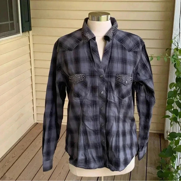 Panhandle Roughstock Western Button Snap Front Shirt Women’s XL Plaid Rockabilly - Picture 12 of 12